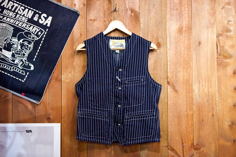 Sugar Cane 2012 8oz 丹寧製條紋背心外套