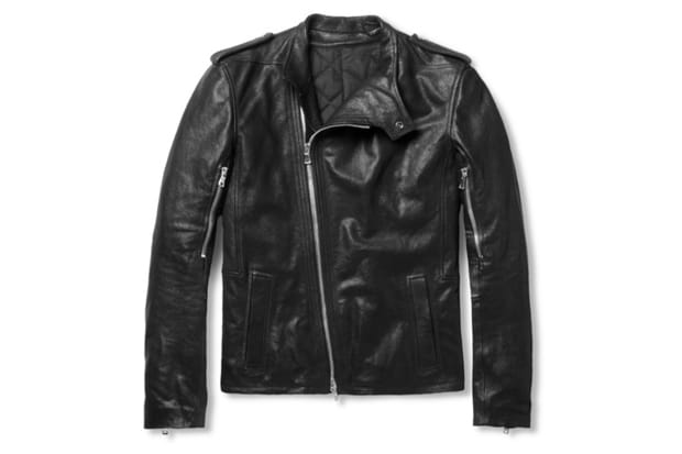 Balmain Full-Grain Leather Biker Jacket