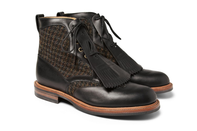 Wooyoungmi 流蘇 Harris Tweed 皮革靴款