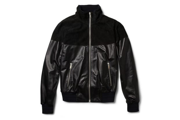 Alexander McQueen 2012 秋冬 Leather and Suede Bomber Jacket 拼接夾克