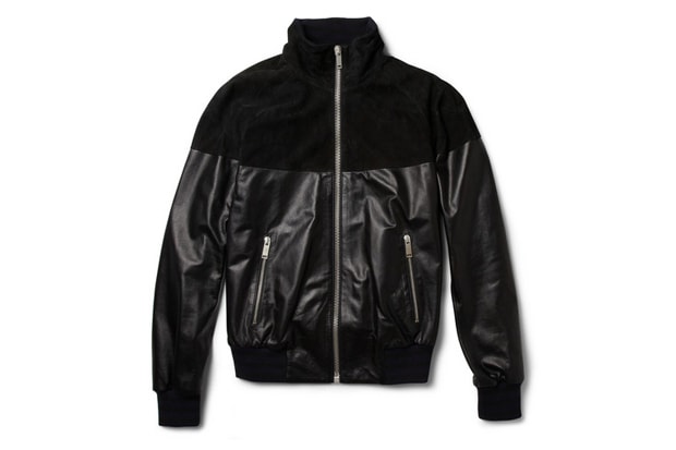 Alexander McQueen 2012 秋冬 Leather and Suede Bomber Jacket 拼接夾克