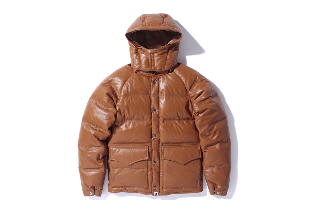 A Bathing Ape  冬季Leather Classic Down Jacket   Hypebeast