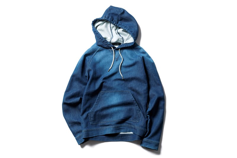 SOPHNET. Indigo Jersey Pull Over Parka (Damaged) 衛衣