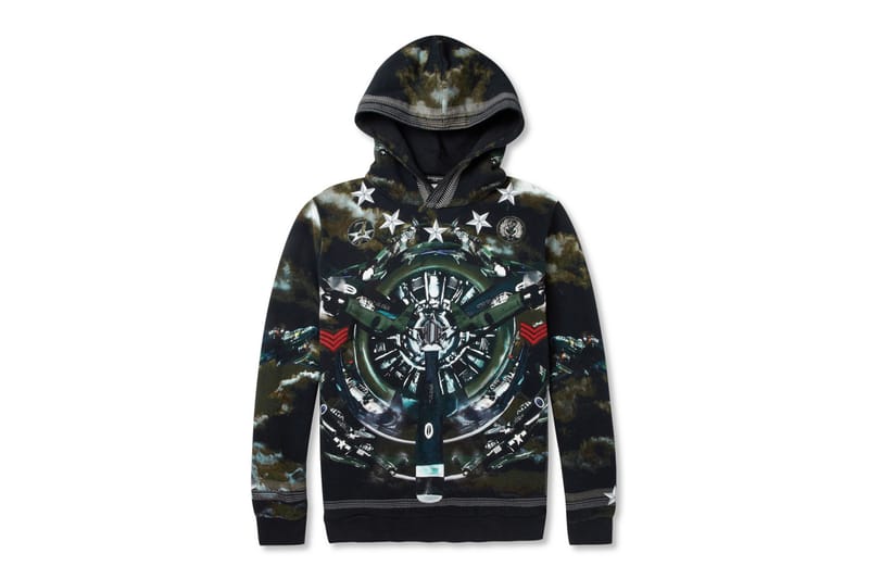 Givenchy Airplane-Print Loopback Cotton-Jersey Hoodie 連帽衛衣