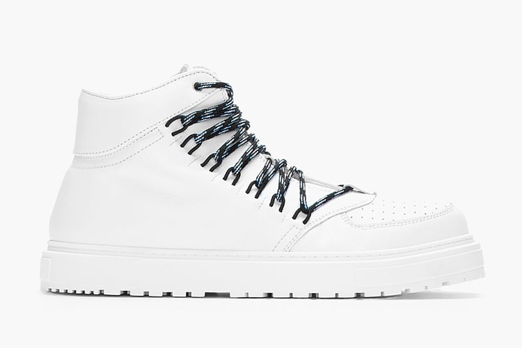 KRISVANASSCHE White Leather Elastic-Eyelet Sneakers 高筒球鞋
