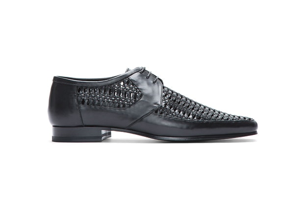 Saint Laurent 2013 春夏 Black Braided Leather Derbys 皮鞋