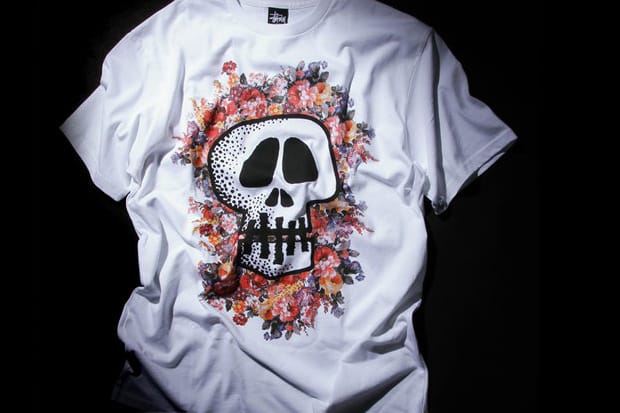 Stussy Floral Skull 骷髏頭印花短 Tee