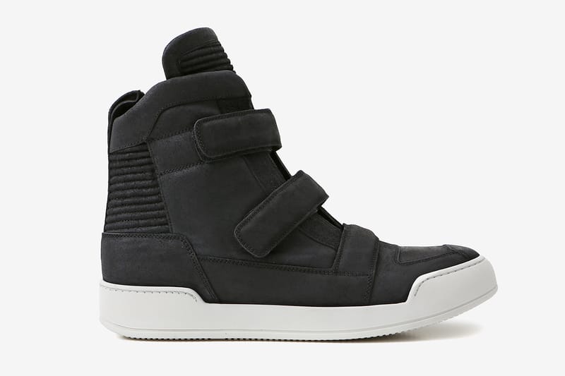Balmain Black Velcro Tabs Leather High-Top Sneaker 高筒球鞋