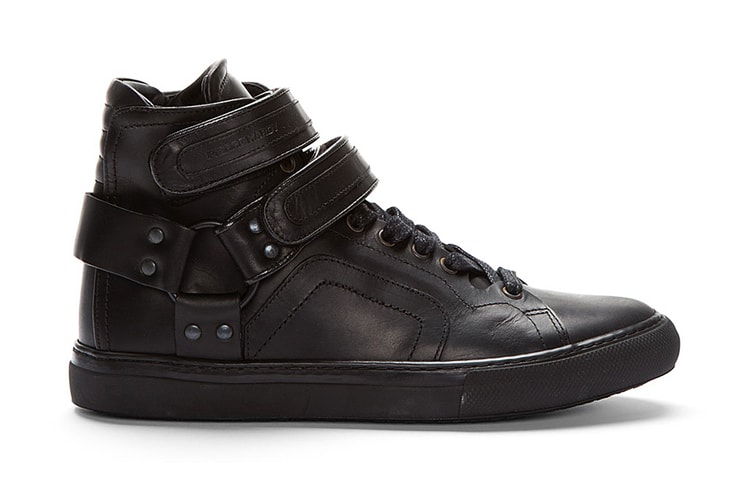 Pierre Hardy Black Leather Multi Strap High-Top Sneakers 高筒球鞋