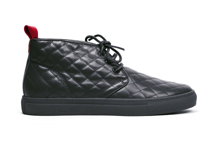 Del Toro Black Quilted Nappa Leather Alto Chukka Sneaker 鞋款