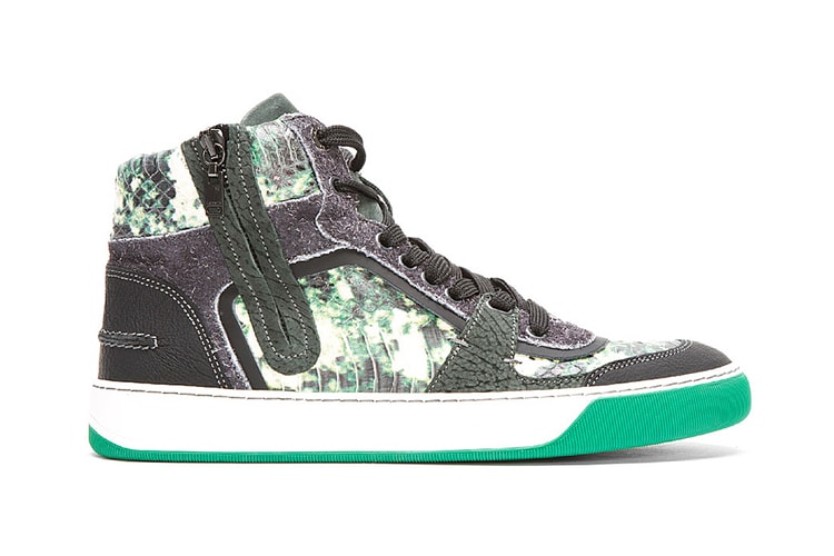 Lanvin Green Snakeskin Multi-Texture 高筒鞋款