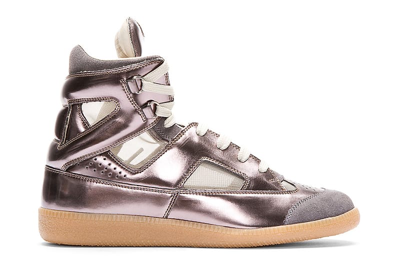 Maison Martin Margiela Leather Replica High-Top Metallic Pewter SSENSE 獨佔球鞋