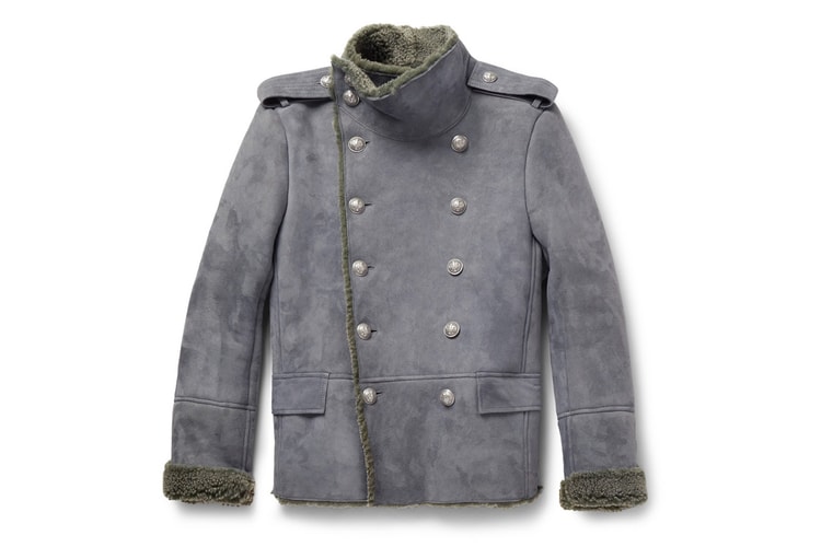 Balmain Shearling Peacoat 羊皮外套