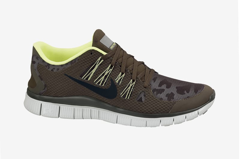 Nike Free 5.0+ Shield Dark Loden/Black/Volt/Pure Platinum 配色