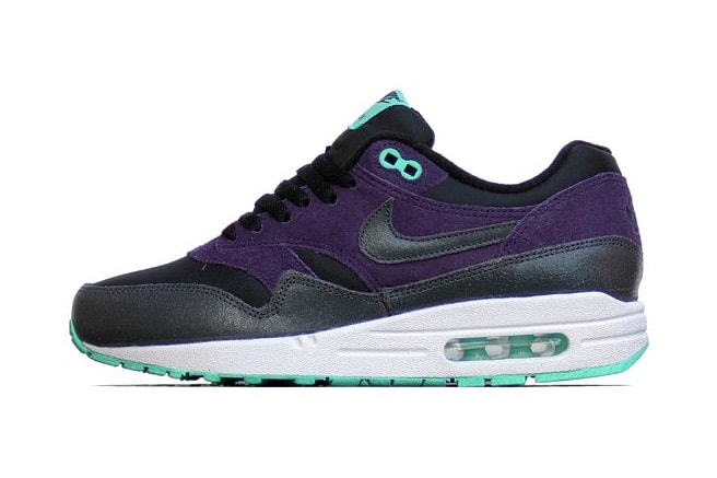 Nike WMNS Air Max 1 Essential Black/Anthracite-Purple Dynasty-Green Glow 配色