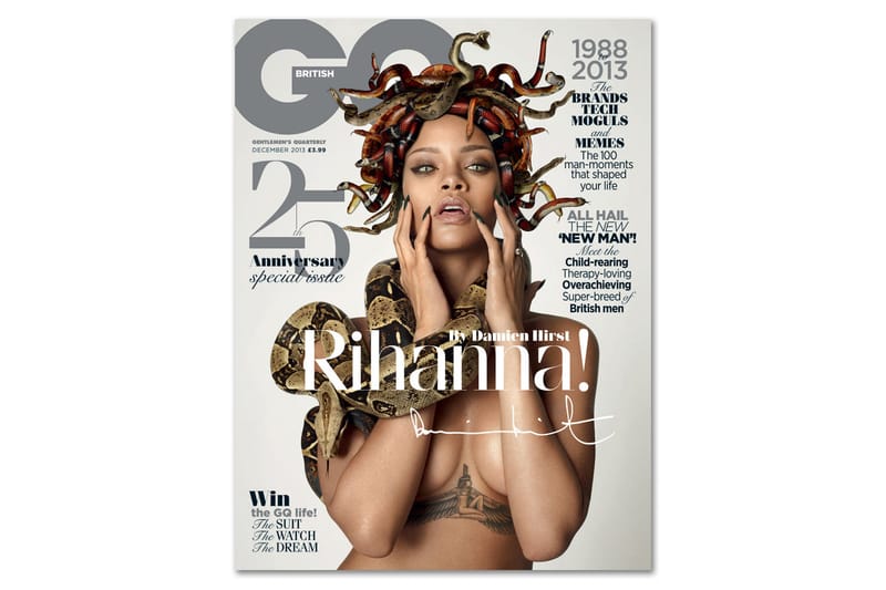 Rihanna 與 Damien Hirst 爲《GQ》25 周年紀念刊打造封面