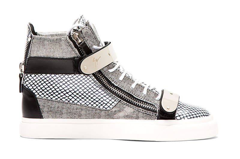 Giuseppe Zanotti Patent Leather Mesh-Print 高筒球鞋