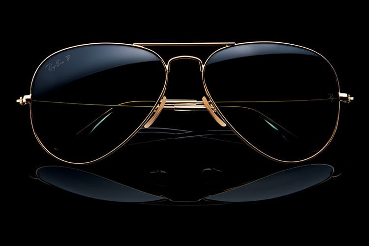 Ray-Ban Solid 18k Gold Aviator 太陽眼鏡