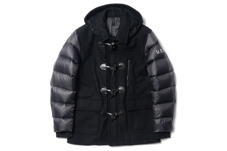 uniform experiment 羽絨袖粗呢大衣