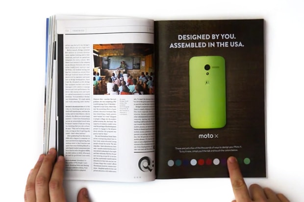 Motorola 在《WIRED》雜誌上投放互動式廣告