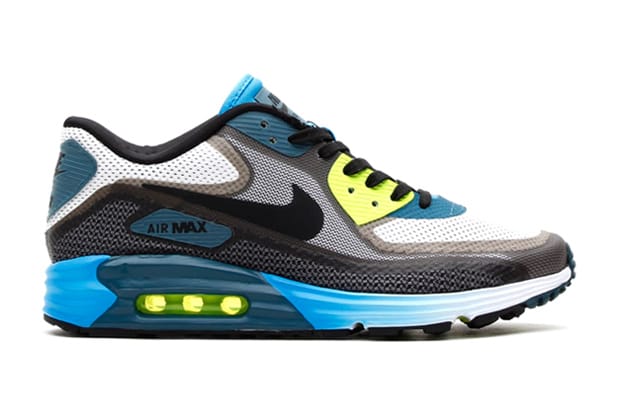 Nike Air Max Lunar90 Light Grey/Black/Vivid Blue-Volt 配色