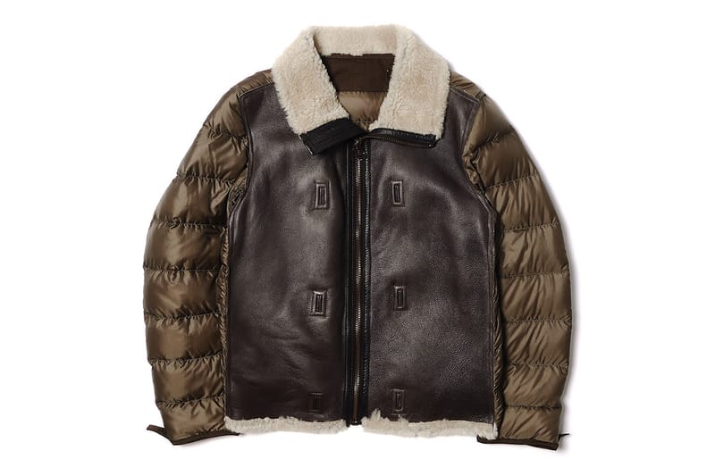 Ten C Shearling Liner Off White 羽絨拼袖皮革夾克