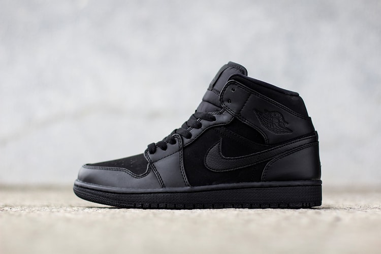 Air Jordan 1 Mid 全黑配色設計「Triple Black」
