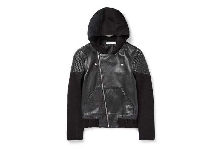 Givenchy Leather and Neoprene 連帽夾克