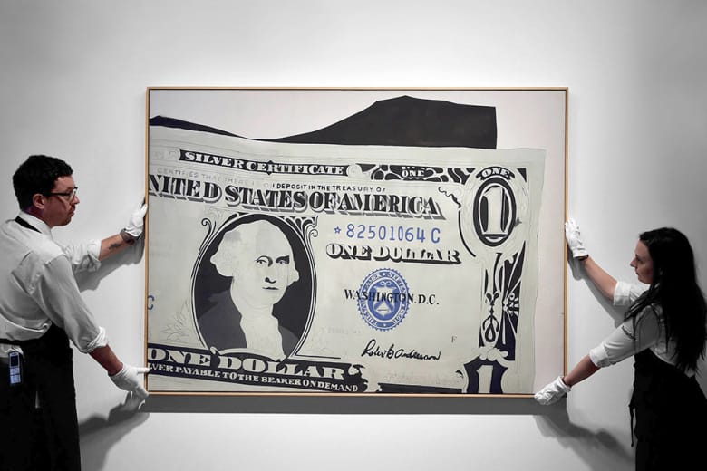 Andy Warhol 經典畫作《One Dollar Bill》以 $3,280 萬美元拍出