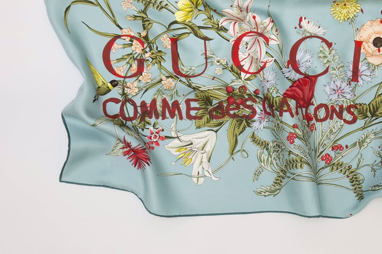 COMME des GARÇONS x Gucci 聯名印花絲巾系列