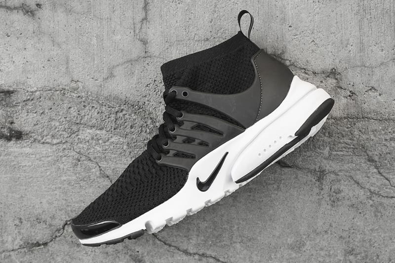 Nike Air Presto Mid Flyknit 黑白配色實物細節圖流出
