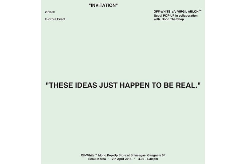 Virgil Abloh 於首爾 BOONTHESHOP 開設 Pop-Up 店中店