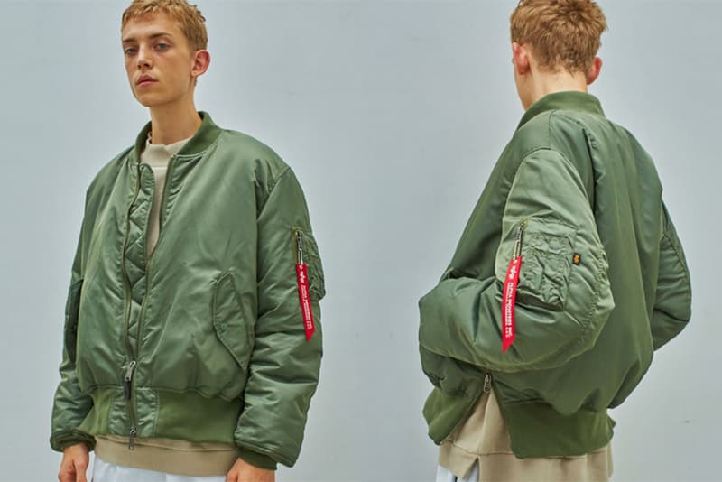 monkey time x alpha industries side zip ma-1