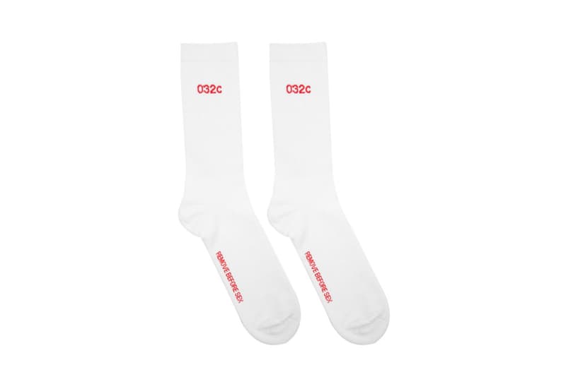 '032c' Magazine "REMOVE BEFORE SEX" Socks