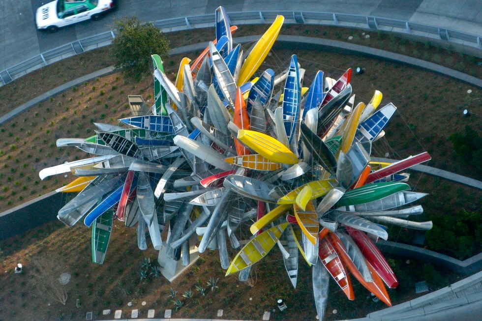 The Big Edge, a giant open-air sculpture made of over 200 full-sized boats