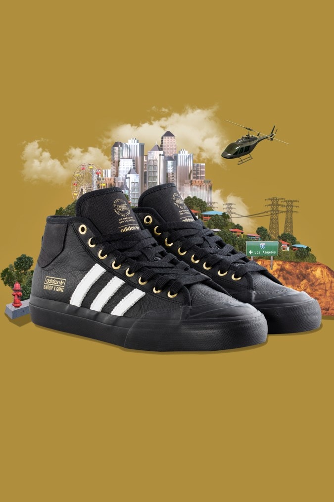 adidas x Snoop Dogg & Mark Gonzales "L.A. Stories" Black Gold Sneakers