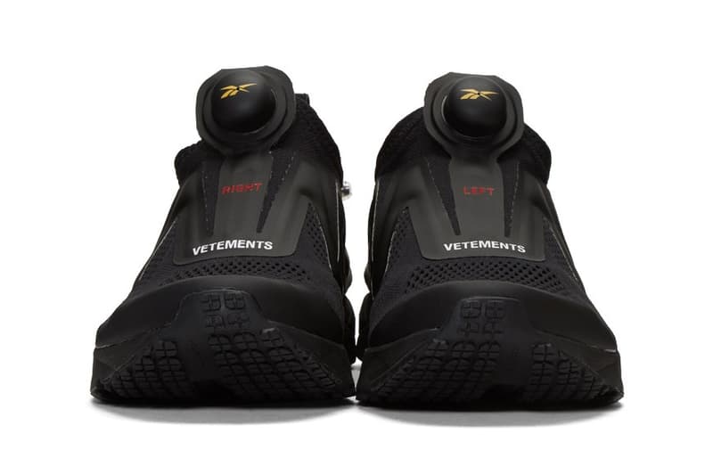 Vetements x Reebok Pump Supreme Black SSENSE