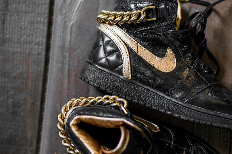 Chanel Bag Turned into Air Jordan 1 Custom by The Shoe Surgeon