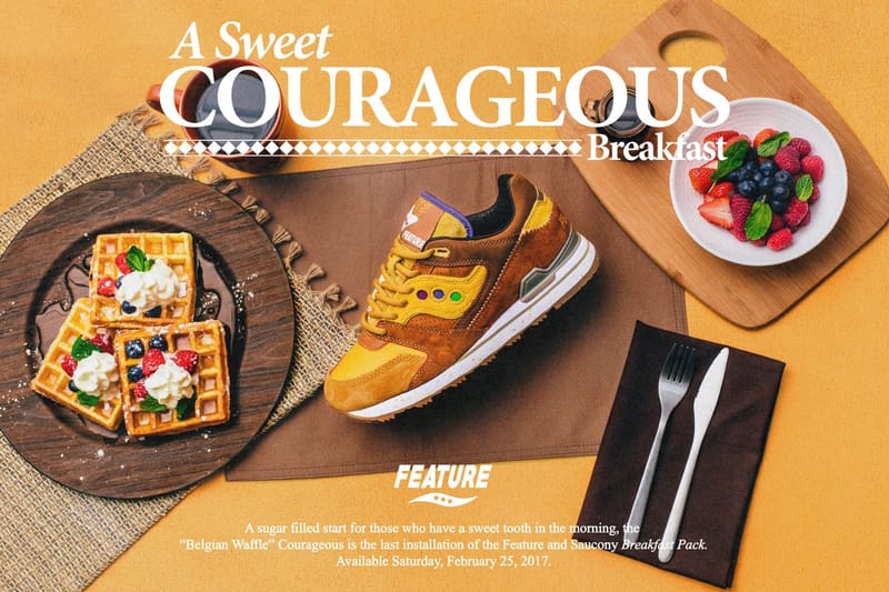 Feature x Saucony 全新聯名 Courageous「Belgian Waffle」鞋款
