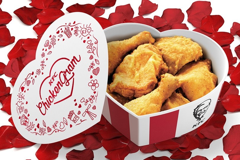 KFC ChickenGram Valentine's Day Fried Chicken Bucket