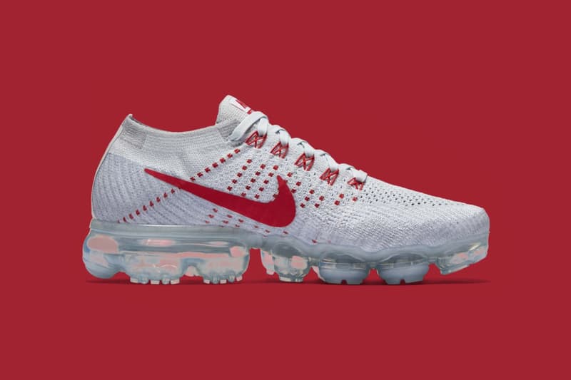 Nike VaporMax Pure Platinum/University Red-Wolf Grey Release