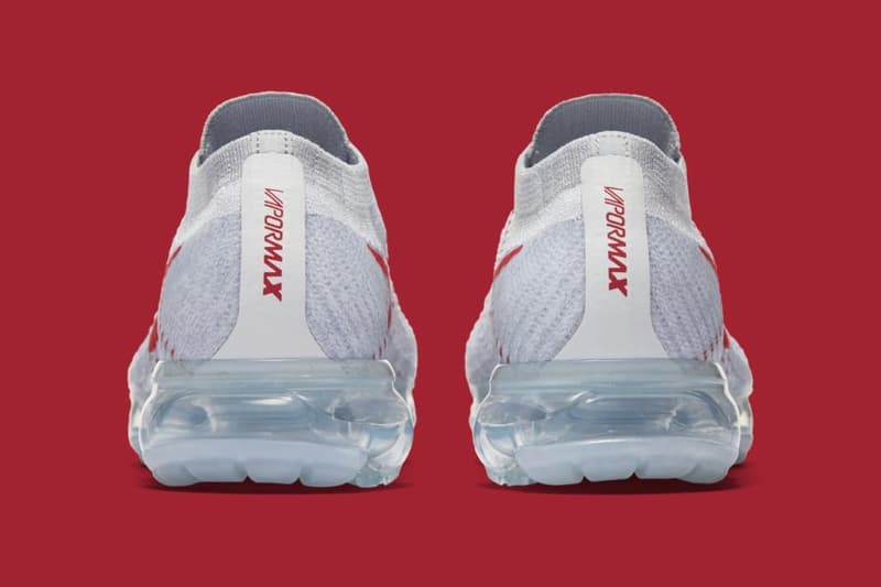 Nike VaporMax Pure Platinum/University Red-Wolf Grey Release