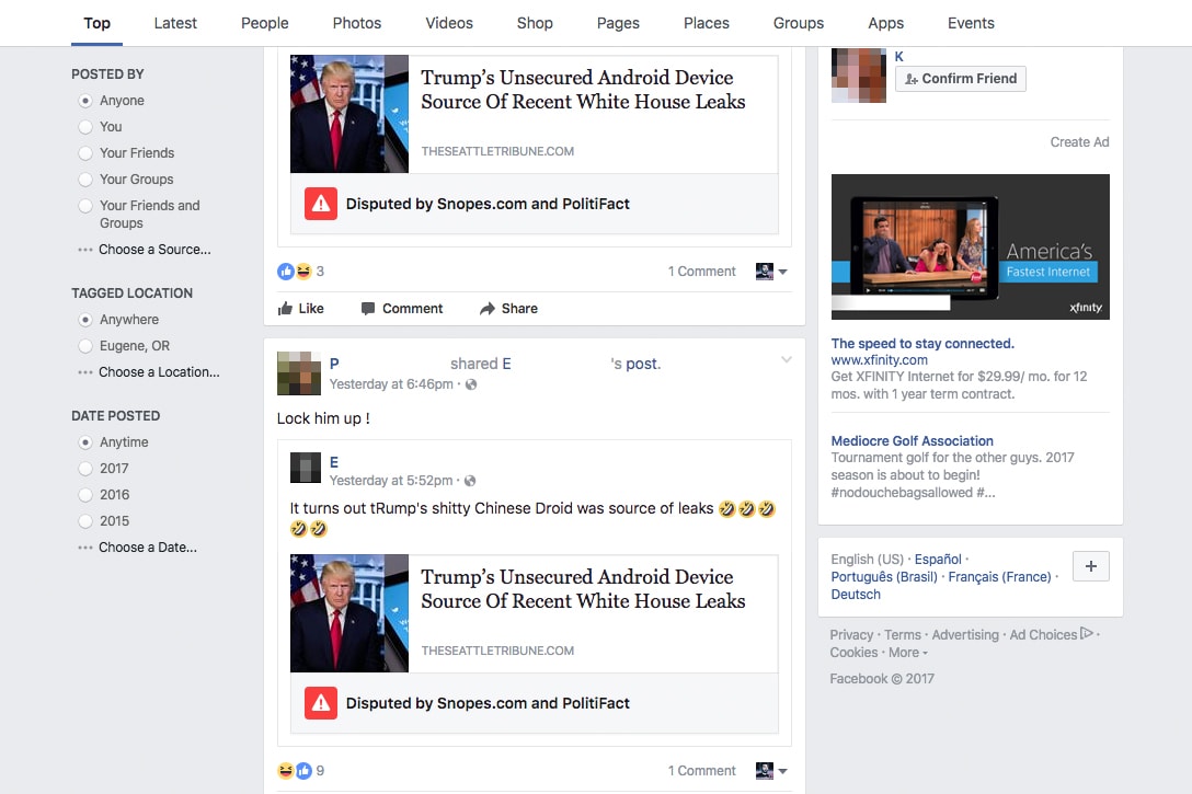 Facebook 加入過濾「假消息」檢測標籤