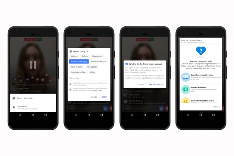 Facebook Live 直播及 Messenger 新增防自殺功能