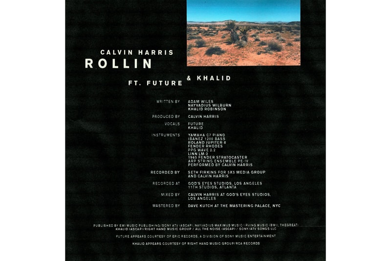 Calvin Harris 宣布最新单曲《Rollin》将于周五释出