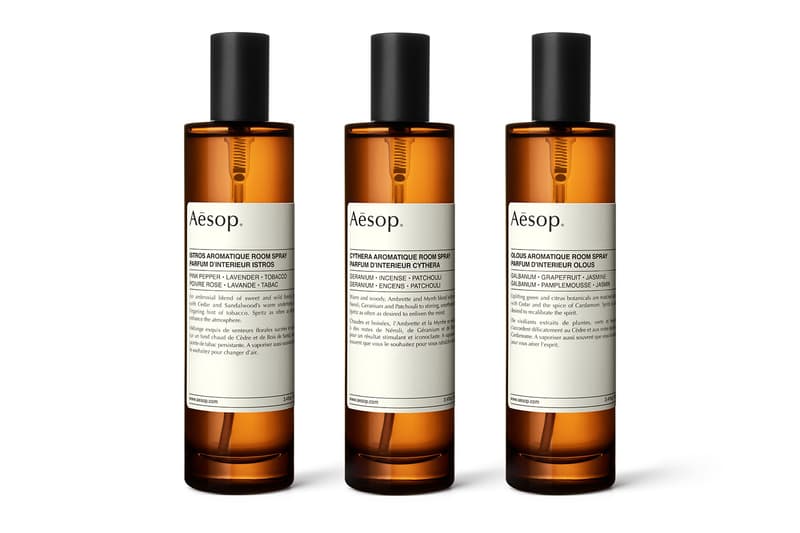 Aēsop 將首度推出室內噴霧「Aromatique Room Sprays」