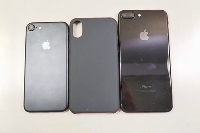 疑似 iPhone 8 保護殼與 iPhone 7/7 Plus 真機尺寸對比