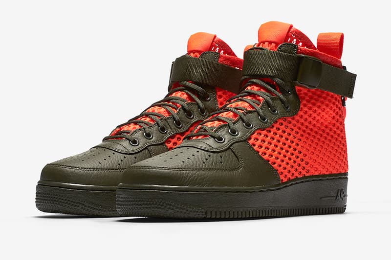 Nike SF-AF1 Mid Cargo Khaki/Total Crimson