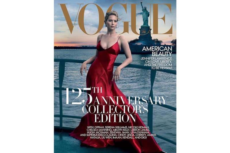 Jennifer Lawrence 以四種造型登上《VOGUE》九月刊封面