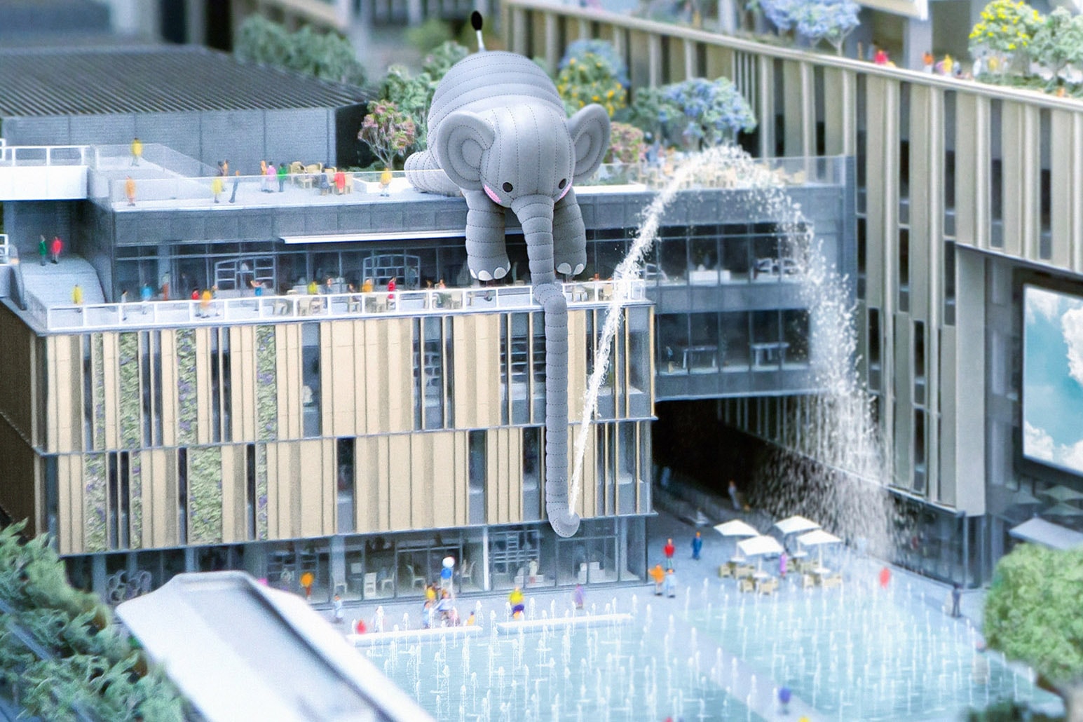 Florentijn Hofman 與 AllRightsReserved 打造大型户外大象藝術裝置「Bubblecoat Elephant」